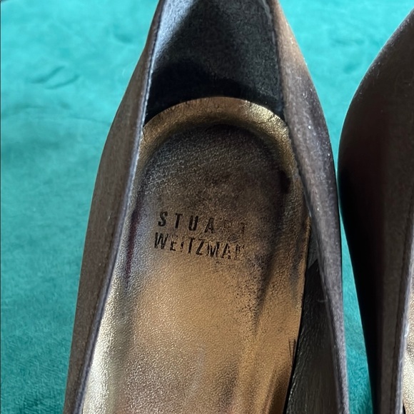 Stuart Weitzman Women's Black Peep Toe Heels - Picture 4 of 6